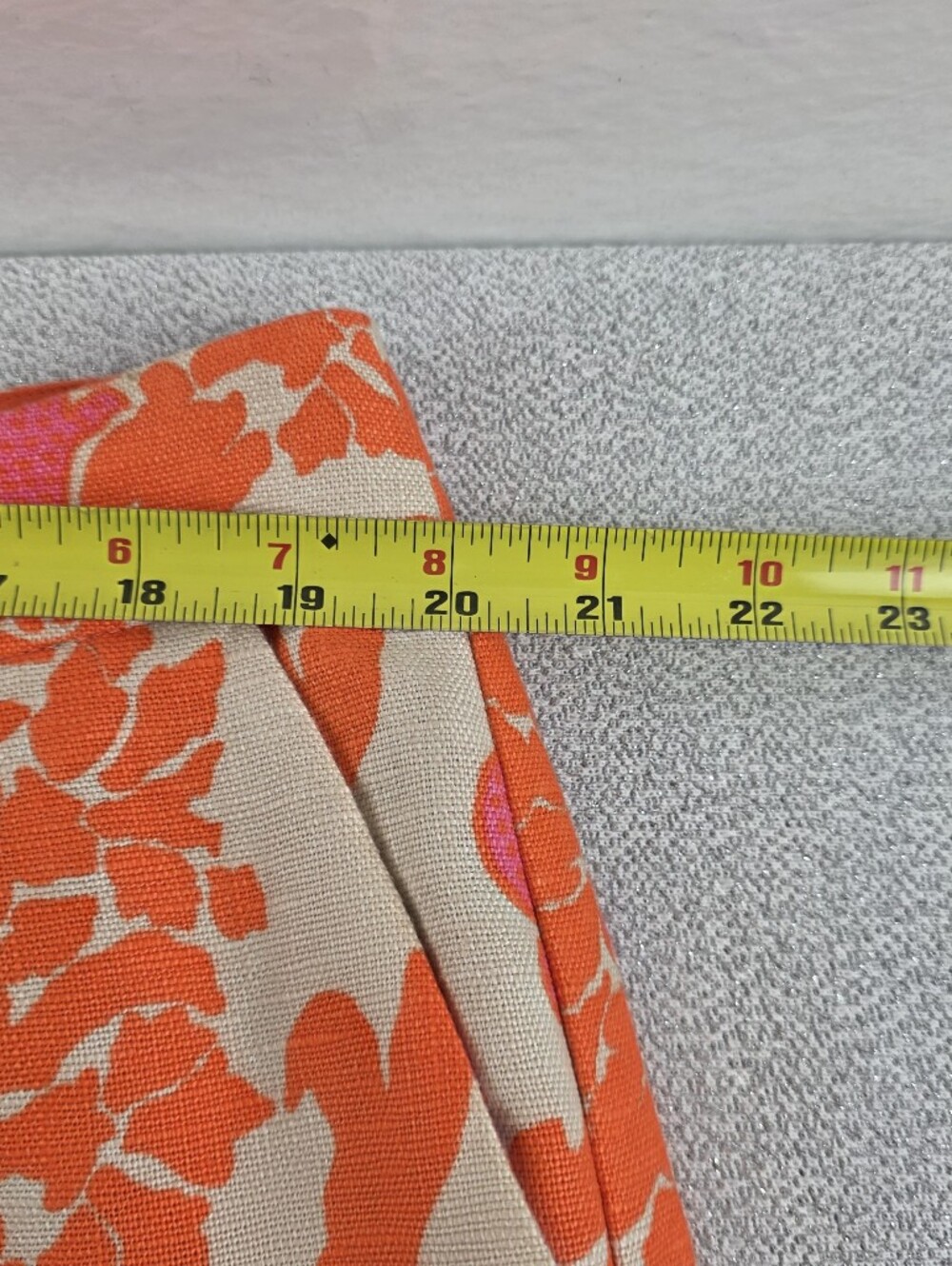 Boden Floral Brocade Linen Pants Tan Orange Pink Wmn's 16R - Picture 10 of 13